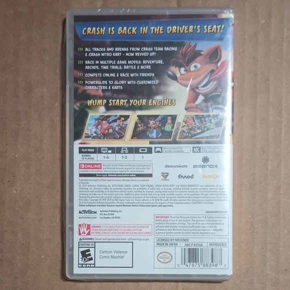 New Crash Team Racing Nitro-Fueled Nintendo Switch Game Blue - Picture 2 of 3